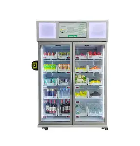 Умный холодильник для фруктов и овощей, торговые автоматы для розничных товаров с устройством считывания карт, холодильник