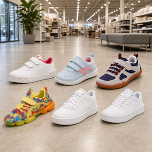 Sepatu Sneakers PU Mesh Anak Ringan Bernapas, Sepatu Olahraga Kasual Anak Sol Tebal Anti Selip untuk Anak Perempuan dan Laki-laki Langsung dari Pabrik - Product Image 1