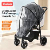 Moustiquaire universelle intégrale pour poussette, tricotée 100% polyester, pare-soleil pliable en maille renforcée pour landau de bébé
