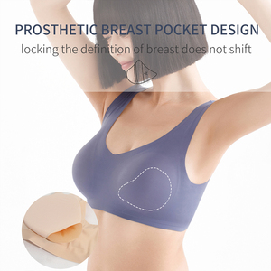 <span class=keywords><strong>Soutien</strong></span>-<span class=keywords><strong>gorge</strong></span> post-mastectomie respirant pour femmes avec poche pour prothèse mammaire, conception sans armatures, OEM/ODM - Product Image 6