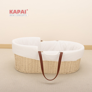 Prix d'usine, panier en osier KAPAI personnalisé avec logo, avec doublure et matelas, matériaux durables et sûrs pour le sommeil du bébé - Product Image 2