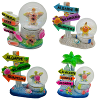 Nouvelles boules de neige en résine Design personnalisé boules de pêche en mer artisanat en résine pour Souvenir océans boule à neige boule de cristal décorative personnalisée