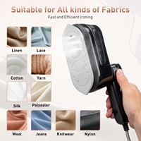 Défroisseur vapeur portable à écran tactile, personnalisé en usine, multi-vitesses, avec réservoir d'eau amovible de 160 ml, 1300 W, anti-brûlure à sec