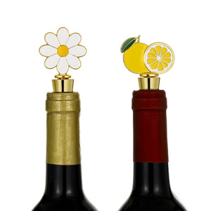 Daisy Lemon Metal Wine Stopper <b>Sealing</b> Bottle Stopper For Wine Bottles - Product Image 3