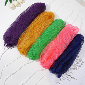 New Arrival Durable phi <span class=keywords><strong>Net</strong></span> miếng bọt biển tẩy tế bào chết Scrubber dài găng tay hình dạng cho khuôn mặt & cơ thể sử dụng hàng ngày vành đai cho tất cả các loại da - Product Image 4