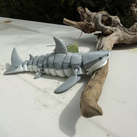 FUSEJOY Figurine de requin mobile imprimée en 3D gris et blanc, jouet créatif et tendance, figurine simulée, décoration intérieure, à partir de 7 ans, unisexe