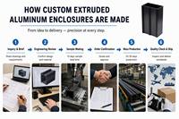 Fabrika Çıkışlı Özel Ekstrüzyon Alüminyum Kasa Profili PCB Cihaz Proje Kutusu Kumlanmış Eloksallı OEM Hizmeti