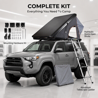 Tente de toit de voiture haut de gamme pour 2 personnes avec cadre en aluminium, tissu Oxford imperméable et poteaux en fibre de verre