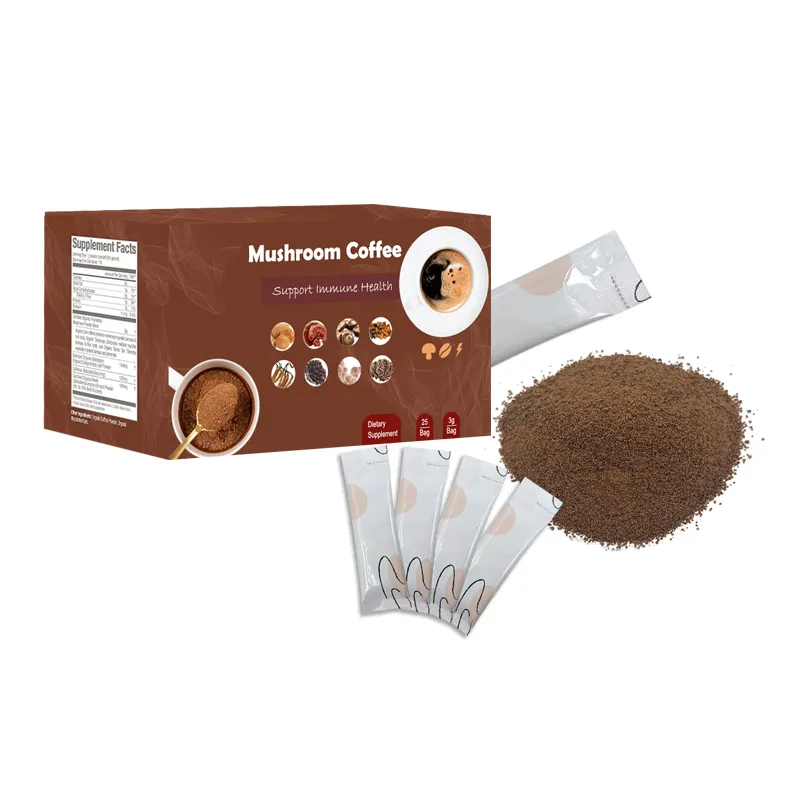 OEM 3g 5g sac de suppléments à base de plantes Reishi Cordyceps Maitake Chaga café aux champignons