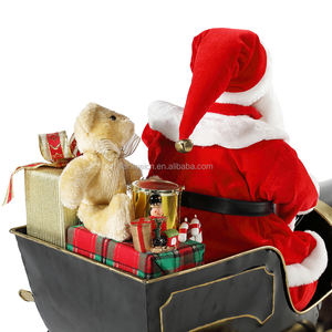 Enorme Decorazione Natalizia Babbo Natale Animato con Musica, Bambola Ornamentale, Statuetta Festiva, Peluche Natalizio - Product Image 5