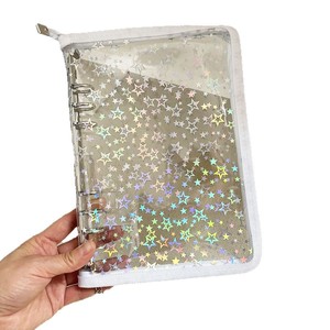 <span class=keywords><strong>Album</strong></span> à fermeture éclair en PVC A5, <span class=keywords><strong>vierge</strong></span>, petit, pour cartes, transparent, pailleté, écologique, journal pour collectionneurs d'étoiles, reliure à feuilles mobiles pour photos - Product Image 6