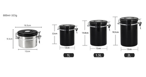 Stainless Steel Coffee Grounds and Beans Container Tea Sugar Coffee Canister with Date-Tracker, CO2-Release and Spoon - Product Image 3
