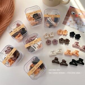 ボックスパッケージ10個セットトレンディなヌードクラシックマットプラスチックヘアアクセサリー小さな爪クリップ子供のためのミニカラフルな髪の爪 - Product Image 3