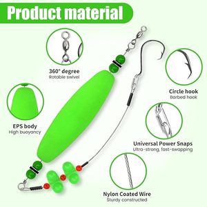 Catfish Float Rigs Santee Rig Kit <span class=keywords><strong>de</strong></span> flotteurs d'appâts <span class=keywords><strong>de</strong></span> poisson-chat avec hochets et bruit Bobbers EPS durables pour la pêche <span class=keywords><strong>en</strong></span> bateau ou à terre - Product Image 2