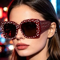 Lunettes de soleil carrées tendance pour femmes, ornées de strass et de cristaux, de haute qualité, style Y2K, Gafas De Sol