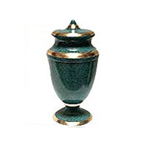 Urne funéraire et souvenirs en métal vert structuré, simple et élégant, urne solide pour les cendres funéraires pour les services funéraires - Product Image 1