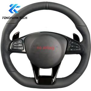 Volante Deportivo de Cuero con Diseño de Fibra de Carbono para <span class=keywords><strong>Mercedes</strong></span> C63/C63s/W204/W205, Sin Airbag - Product Image 1