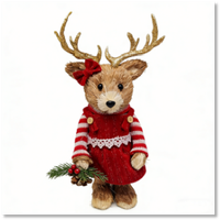 Décoration d'intérieur moderne écologique 18*11*28cm, ours en peluche mignon, cadeau de Noël