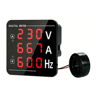 Voltímetro Digital, Amperímetro, Medidor de Hz, AC50-500V, Pantalla Digital, Medidor Combinado de Voltaje, Corriente y Frecuencia con Transformador CT