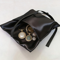 Sac à rabat en satin, sac de rangement personnalisé pour bijoux, sac anti-poussière en soie douce, sac d'emballage pour perruques, emballage personnalisé avec logo