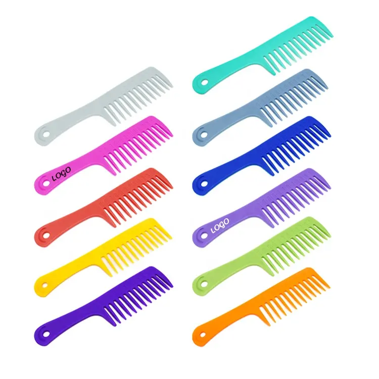 Muply — peigne de douche antistatique, Logo personnalisé, 11 couleurs différentes, démêlante, Large, à dents, pour cheveux humides ou secs
