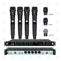 Micrófono Inalámbrico Profesional AD4Q de 4 Canales UHF 512-937mhz, Micrófono de Solapa/Auricular para Estudio, Micrófono Inalámbrico para Micrófonos KSM8