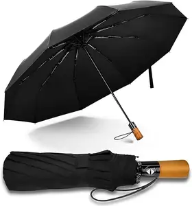 高品質の傘自動オープントラベル傘3つ折り折りたたみ式自動傘カスタム傘ロゴ印刷付き
