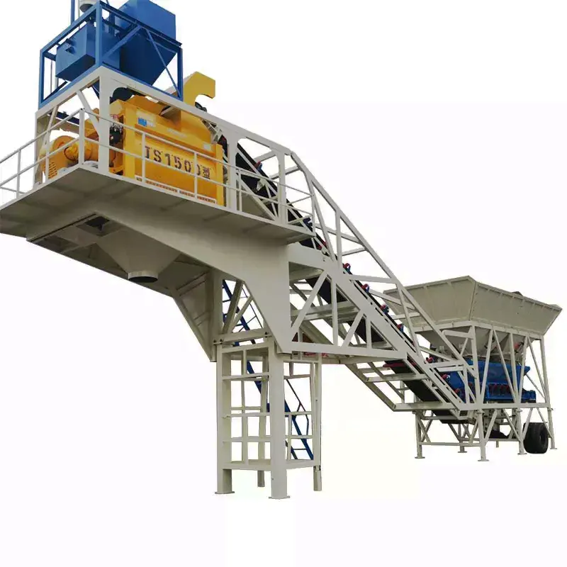 china YHZS 25 to 75m3/h concrete mixer machinery mobile concrete batch plant cement mixing equipment concrete mix station