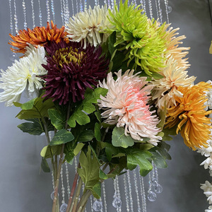 Usine de fleurs artificielles Meiyu Craft, chrysanthème à griffes de dragon en soie, 30 cm-100 cm, décoration intérieure, décoration de mariage - Product Image 3