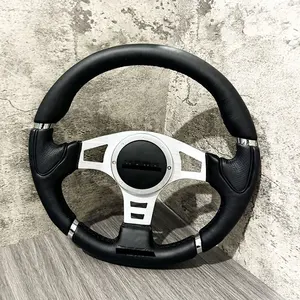 Grensoverschrijdende Hot Car Modificatie Holle Frame Stuurwiel 14 Inch Platte Kleine Concave Beugel Zwarte Ring Stuurwiel