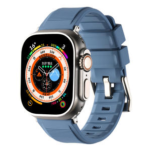 Bracelet de montre à boucle brillante en silicone doux et délicat pour Apple Watch 1-8/SE/Ultra pour bracelet de montre en silicone Iwatch - Product Image 6