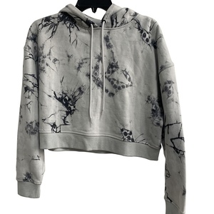 Vêtements de sport pour femmes, sweat à capuche court en coton de haute qualité avec cordon de serrage - Product Image 2