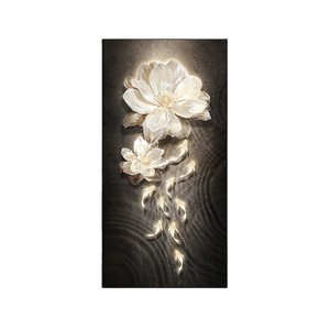 Modern Floral Decorative Painting Oil <b>Canvas</b> Aluminum <b>Frame</b> Realistic Entryway Wall Art - Product Image 5