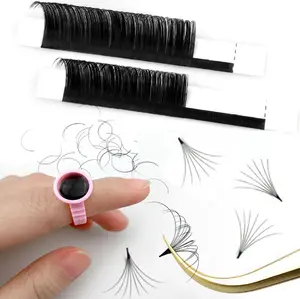 Easy Soft Handmade Automatic Flower Extensions Matte Black Lash Good Quality Fast Delivery Easy Fans Volume Lash Extension