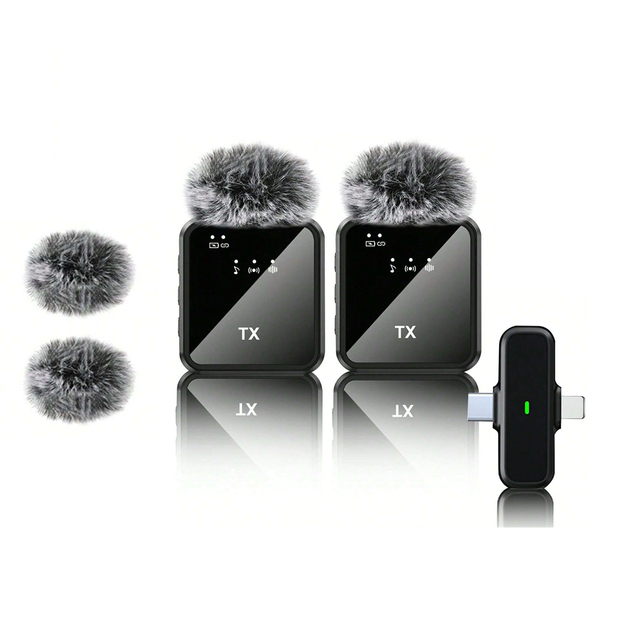 F15 Professional Mini Wireless Lavalier Microphone for Wireless Lavalier Microphone for Film With Noise Cancellation