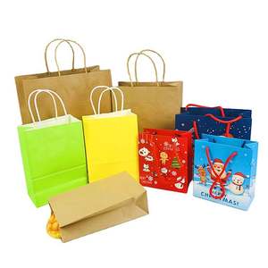 Venta Directa de Fábrica, Bolsa de Papel Kraft, Tipo de Papel Reciclado para Compras, Logotipo Personalizado con Asa - Product Image 1