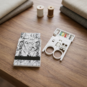 AA0099 Traveling <b>Sewing</b>|<b>Sewing</b> Accessory Plastic Card Holder With Abstract Black And White Pattern Square Shape For Needlework - Product Image 3