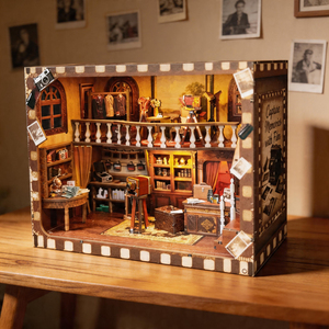 Puzzle 3D in Legno all'Ingrosso, Modello <span class=keywords><strong>Studio</strong></span> Fotografico con Giunzioni a Mortasa, Kit di Montaggio Fai-da-Te, Ornamento per la <span class=keywords><strong>Casa</strong></span> per Appassionati di Puzzle - Product Image 1