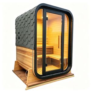 Sauna extérieur Shubeikang noir pour trois personnes, en bois massif, sans eau, pour la santé, le massage et le fitness - Product Image 1