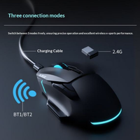 AJAZZ AJ039 2.4G/BT/USB Mouse Ergonomis Tri-Mode Berkabel untuk Gaming/Kantor 4800 DPI