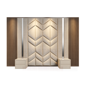 แผงผนังหุ้มเบาะตกแต่งภายใน<span class=keywords><strong>ห้อง</strong></span><span class=keywords><strong>นอน</strong></span>แบบกำหนดเองจากโรงงาน สำหรับเตียงคิงไซส์และควีนไซส์ - Product Image 1