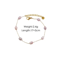 Elegante Juego de Collar y Pulsera de Perlas Simples para Mujer, Chapado en Oro de 14k, Resistente al Agua, en Acero Inoxidable