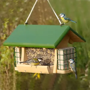 Venta al por mayor bandeja de ventana colgante al aire libre fabricación comederos de madera para pájaros Casa de pájaros al aire libre para personalización de colibrí