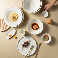 Ensemble de vaisselle écologique en porcelaine, vaisselle personnalisé de dubaï, vente en gros, restaurant, hôtel, rustique, portugais, en céramique