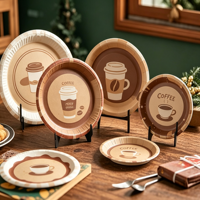 Vente directe du fabricant, assiettes en papier jetables de 9 pouces pour gâteaux d'anniversaire, fruits, barbecue