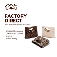 Pochette imprimé léopard avec anse métallique surdimensionnée, sac de soirée pour femme, sac à main esthétique vintage, approvisionnement direct usine OEM