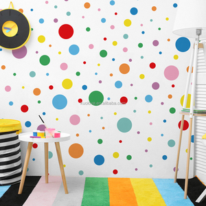 Adesivi <span class=keywords><strong>murali</strong></span> a <span class=keywords><strong>pois</strong></span> di colore del fumetto camera da letto bambini asilo sfondo decorazione della parete adesivi autoadesivi - Product Image 4