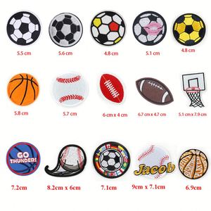 En gros Nouveaux Patchs brodés thermocollants à paillettes, motifs sportifs (Baseball, Basketball, Football, Rugby, Soccer) pour le jour du match - Product Image 2