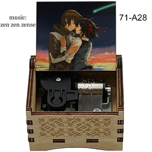 Boîte à musique en bois à remonter à 18 notes, anime Your Name Kimi No Na Wa <span class=keywords><strong>Zen</strong></span> <span class=keywords><strong>Zen</strong></span> <span class=keywords><strong>Zense</strong></span>, mouvement de boîte à musique, mélodie, fans, amis, cadeau vintage - Product Image 5