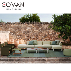 Ensemble de <span class=keywords><strong>canapé</strong></span> trois places en aluminium moderne pour l'<span class=keywords><strong>extérieur</strong></span>, <span class=keywords><strong>module</strong></span> gauche pour hôtel et cour - Product Image 6